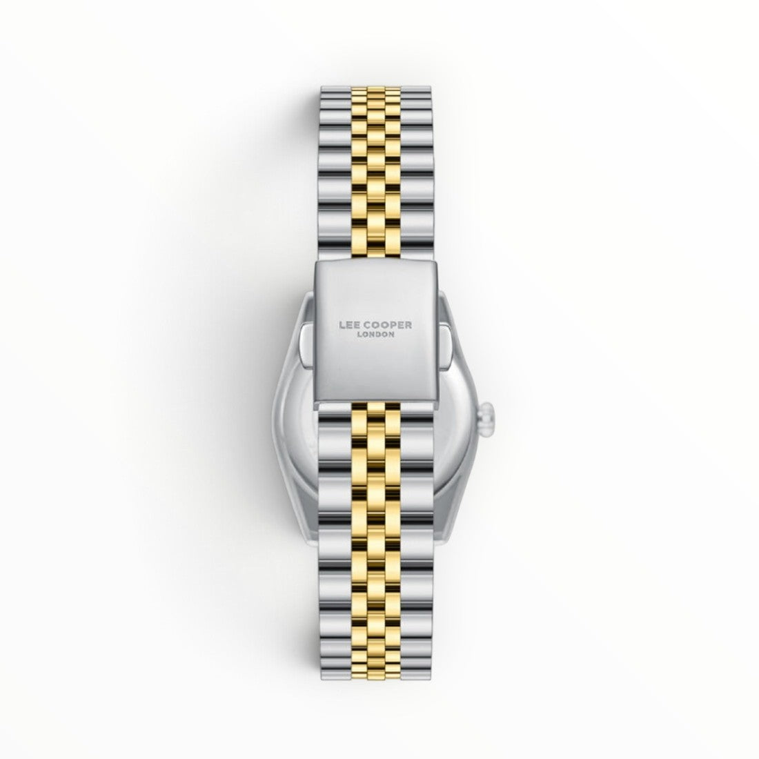 SUL EXTRAS Lee Cooper London women's watch featuring a two-tone silver and gold jubilee bracelet with butterfly clasp