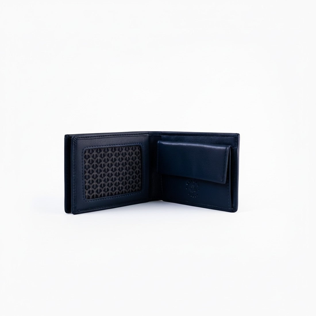 SUL EXTRAS navy blue Nuvola Pelle full-grain leather bi-fold wallet with internal coin pocket and card slots