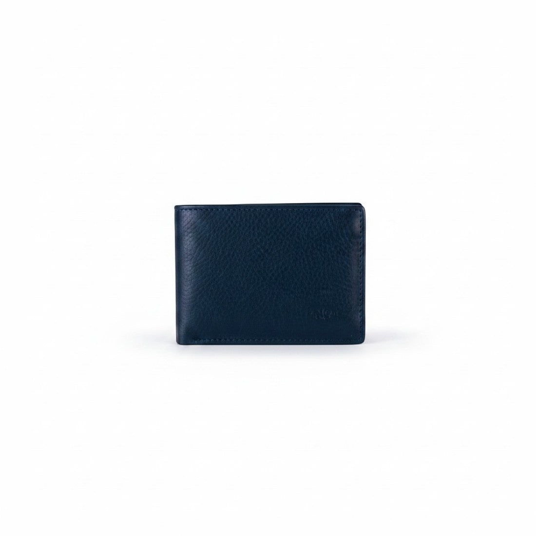 SUL EXTRAS Nuvola Pelle navy blue full-grain leather bi-fold wallet with a slim, compact design.