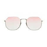 SUL EXTRAS Parade sunglasses featuring oversized geometric round frames with pink gradient lenses and metal accents.