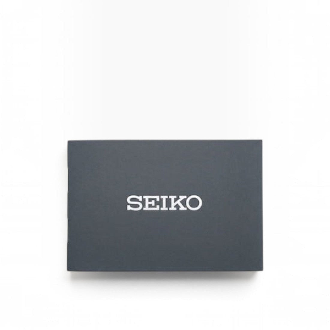 SUL EXTRAS grey luxury gift box with the white Seiko logo centered on the lid for watch presentation
