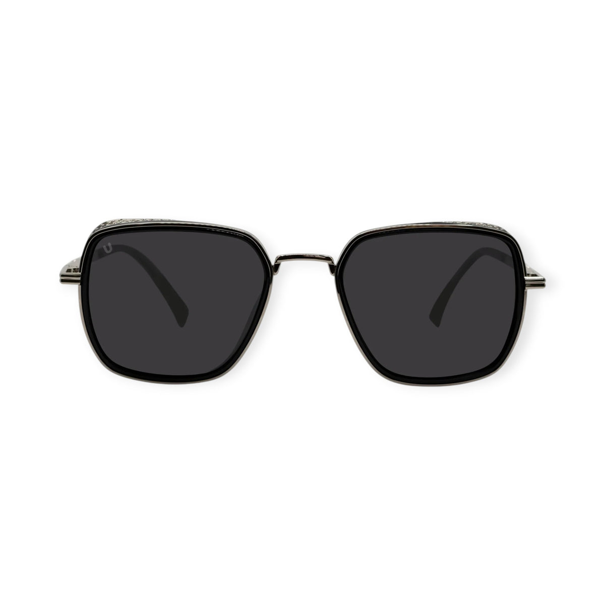 SUL EXTRAS Spark polarized sunglasses with black square frames and impact-resistant lenses for UV protection