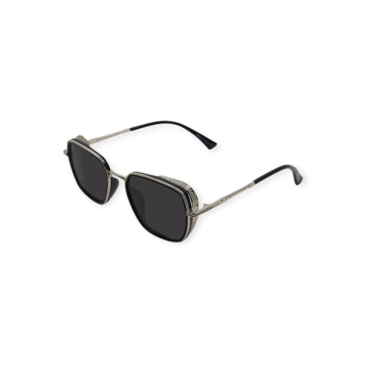 SUL EXTRAS Spark polarized sunglasses featuring a black and silver metal frame with side shield detailing.