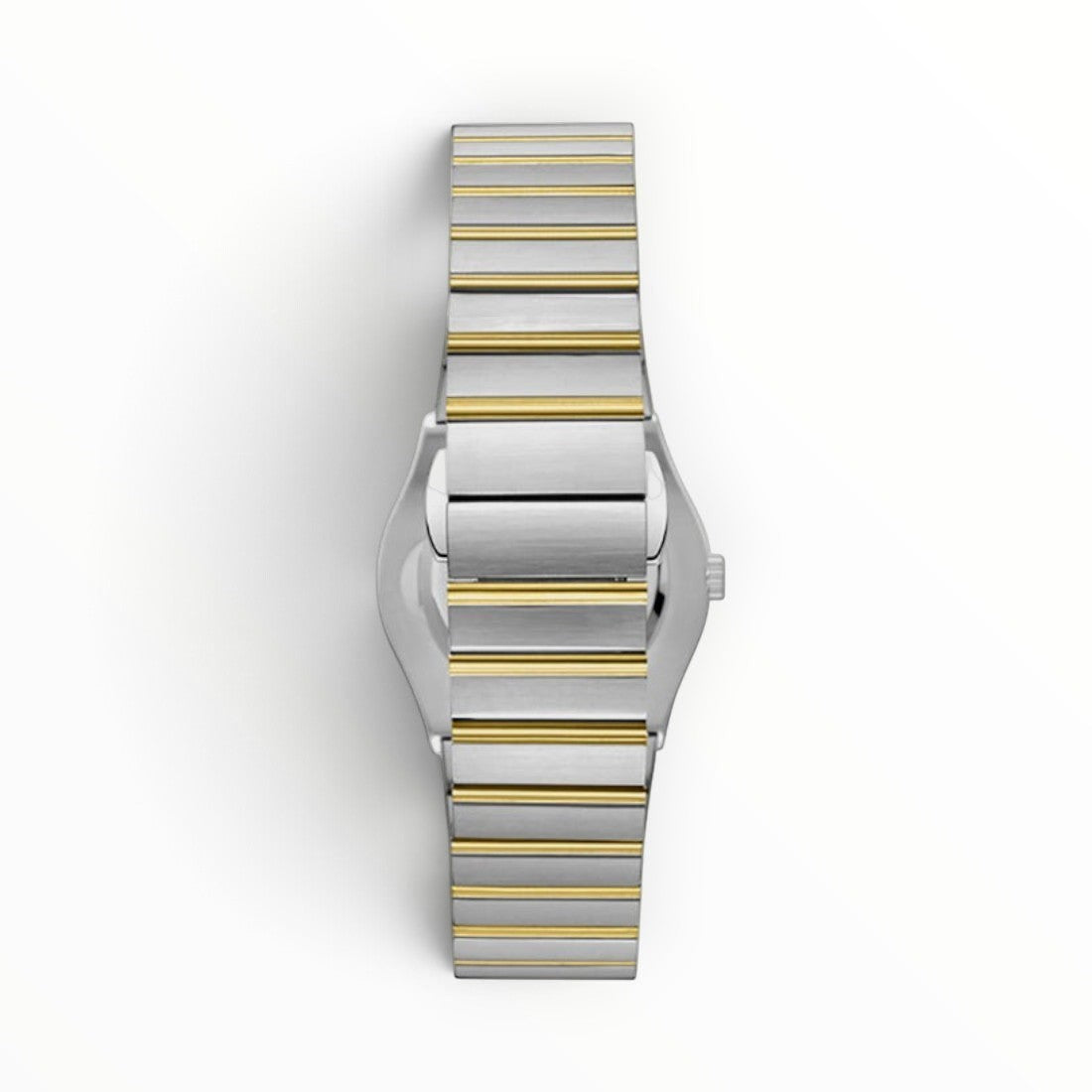 SUL EXTRAS Beverly Hills Polo Club two-tone stainless steel watch bracelet with silver and gold horizontal links.