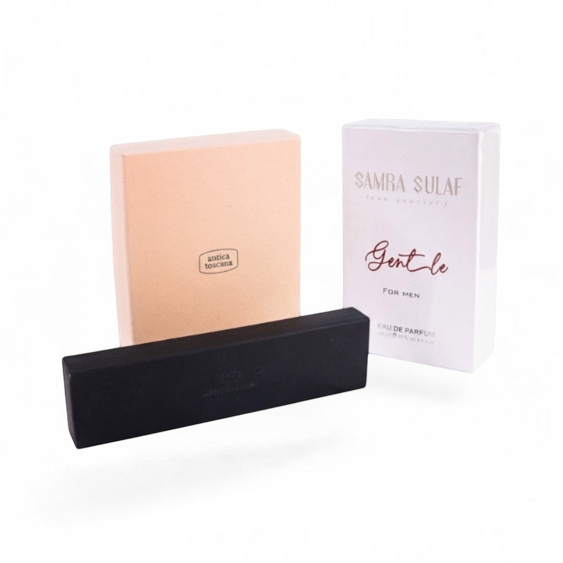 SUL EXTRAS Vanguard executive gift set featuring Gentle perfume, leather card holder, and Jinhao pen in boxes.