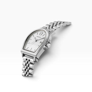Aigner Verona | White Mother-of-Pearl All-Silver Watch — 37×44mm