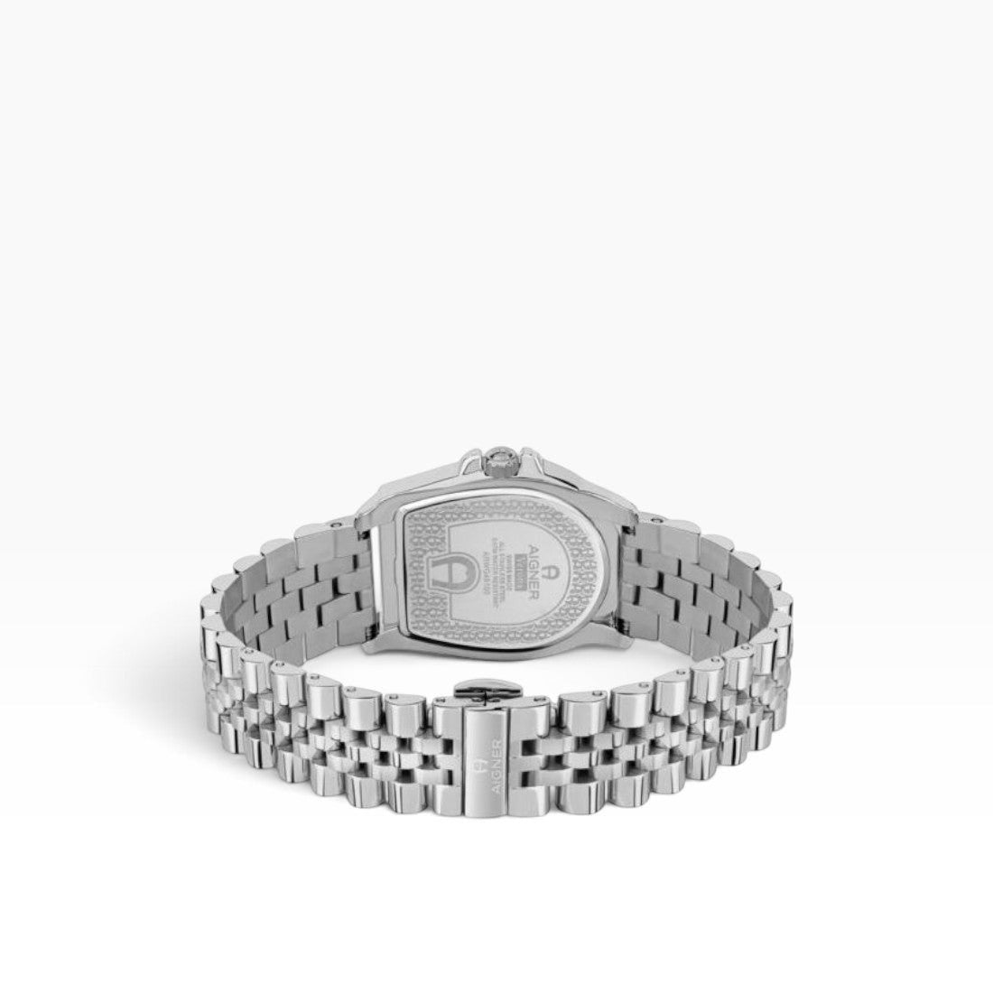 Aigner Verona | White Mother-of-Pearl All-Silver Watch — 37×44mm