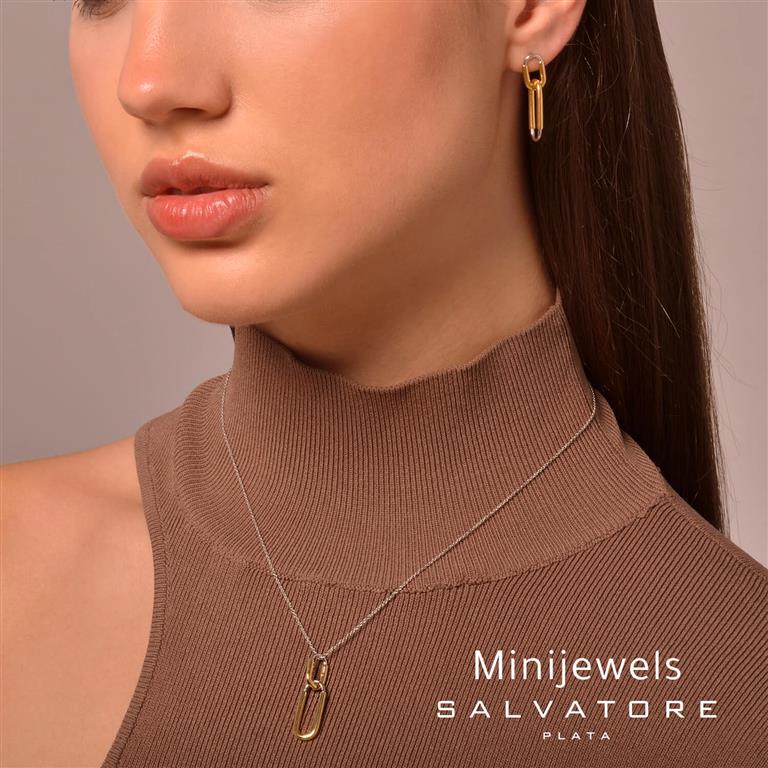 NECKLACE SILVER 925 PLATED GOLD AND RHODIUM
