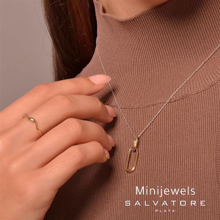 NECKLACE SILVER 925 PLATED GOLD AND RHODIUM