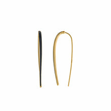 تحميل الصورة إلى عارض المعرض، Silver 925 gold-plated line enamel earrings with sleek linear design, polished finish, and modern minimalist style for women

